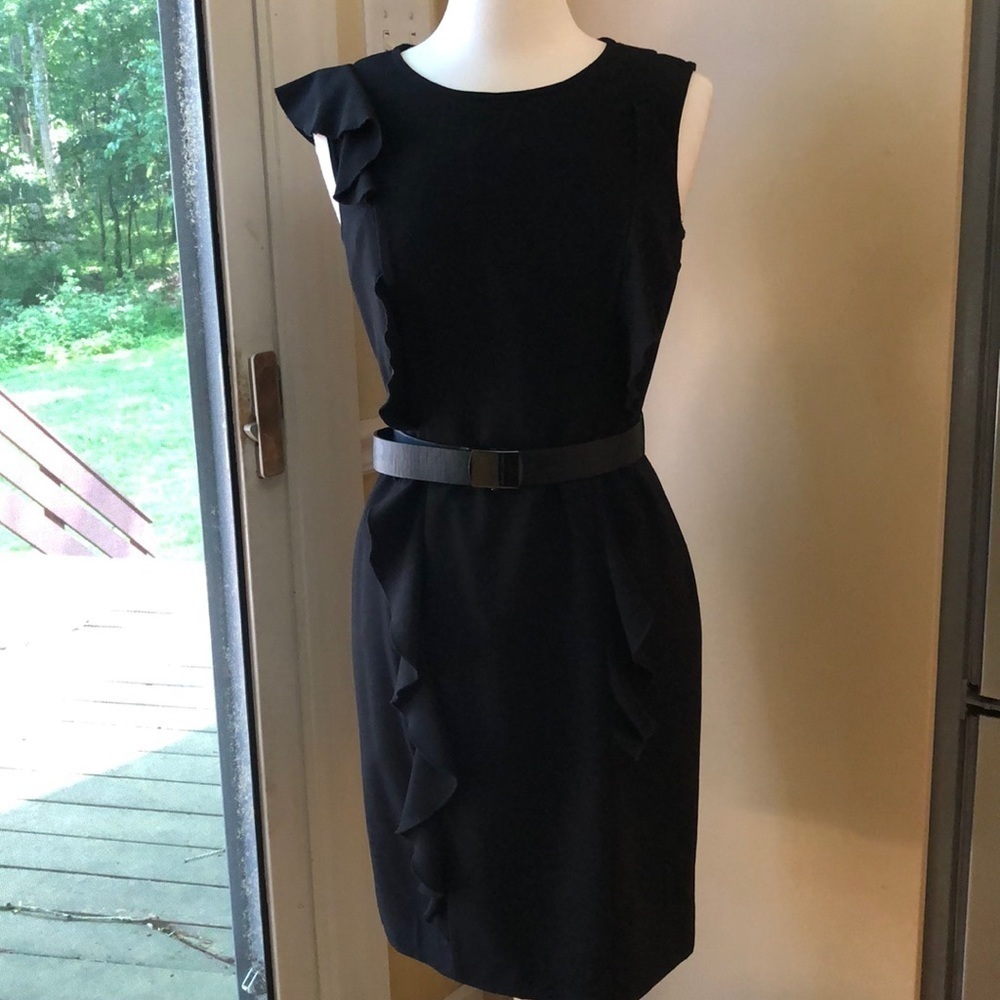 Calvin Klein Asymmetrical Ruffle Dress